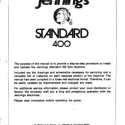 Jennings Standard Model 400 manual