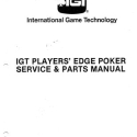 I.G.T. Players' Edge Poker, Service & Parts Manual